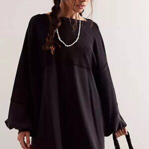 Free People We The Free Coastal Solid Crew Oversized Ribbed Dress XS